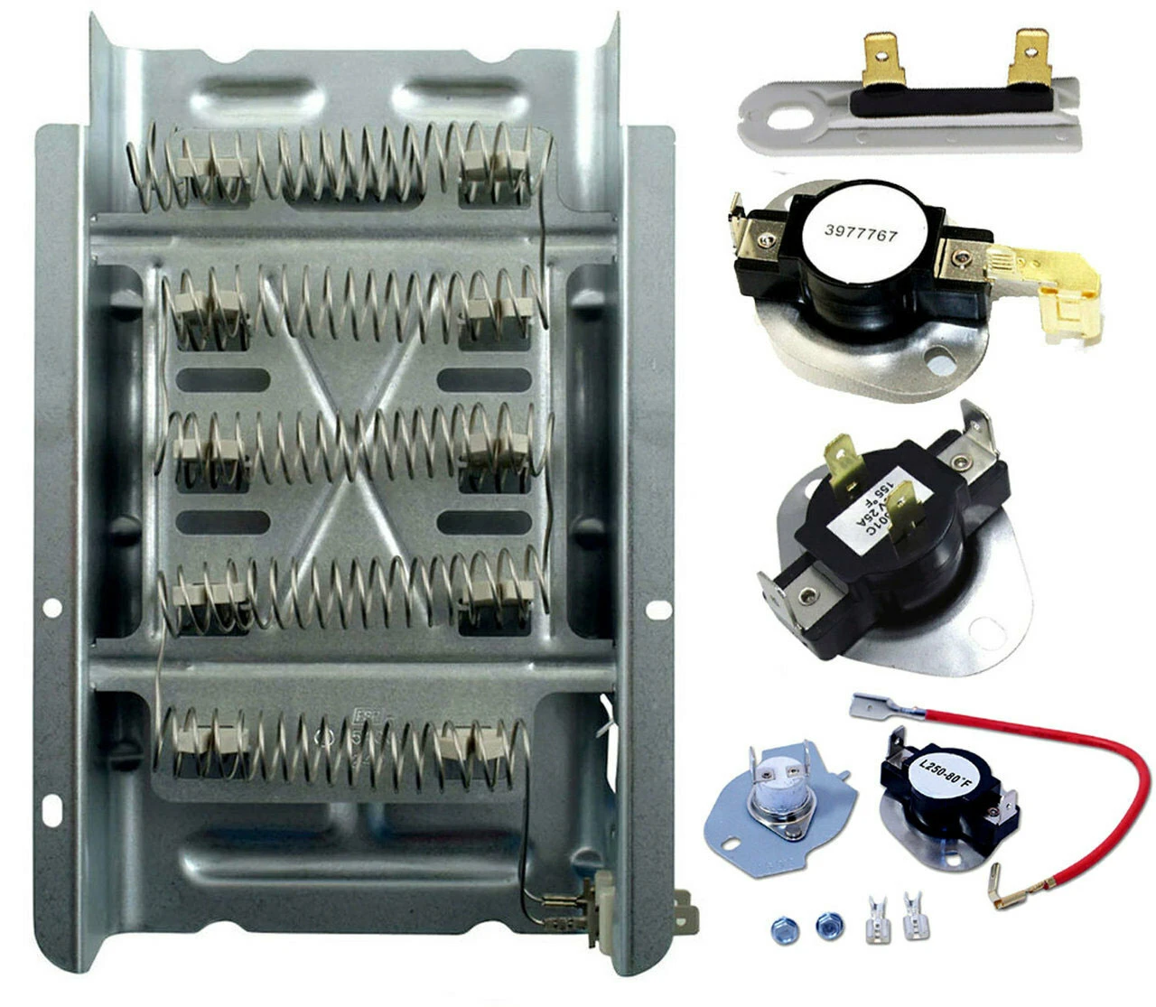 Whirlpool WP279837 Dryer Complete Heating Element Thermostat Fuse Kit
